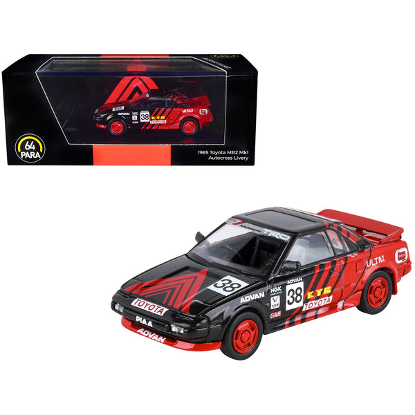 1985 Toyota MR2 MK1 RHD (Right Hand Drive) #38 Red and Black "Autocross Livery" 1/64 Diecast Model Car by Paragon Models