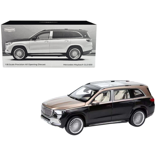 2020 Mercedes-Maybach GLS 600 Gold Metallic and Black with Sun Roof 1/18 Diecast Model Car by Paragon Models