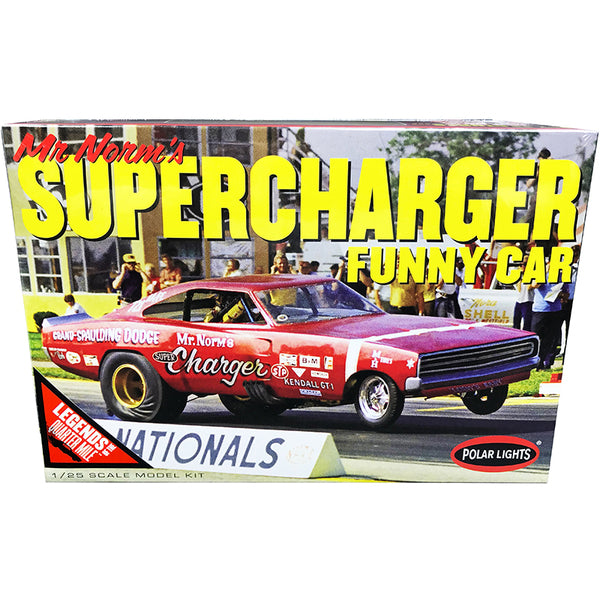 Skill 2 Model Kit 1969 Dodge Charger Funny Car "Mr. Norm's Supercharger" "Legends of the Quarter Mile" 1/25 Scale Model by Polar Lights