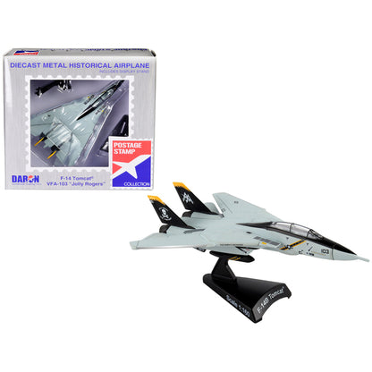 Grumman F-14 Tomcat Fighter Aircraft VFA-103 "Jolly Rogers" United States Navy 1/160 Diecast Model Airplane by Postage Stamp