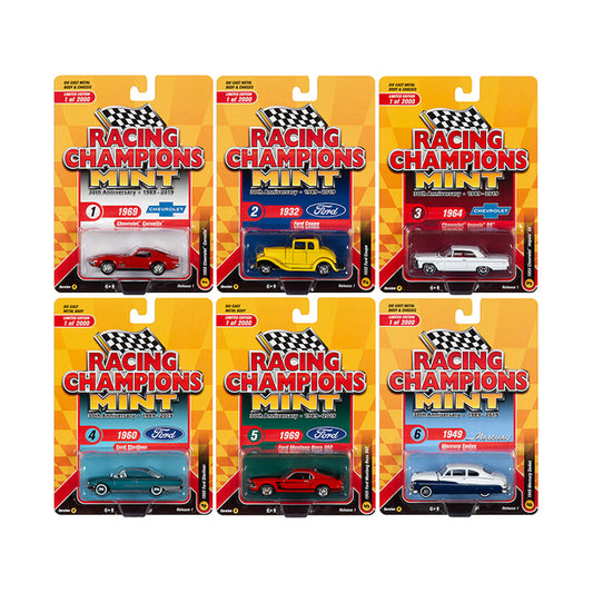 2019 Mint Set A of 6 Cars Release 1 "30th Anniversary" (1989-2019) Limited Edition to 2000 pieces Worldwide 1/64 Diecast Models by Racing Champions