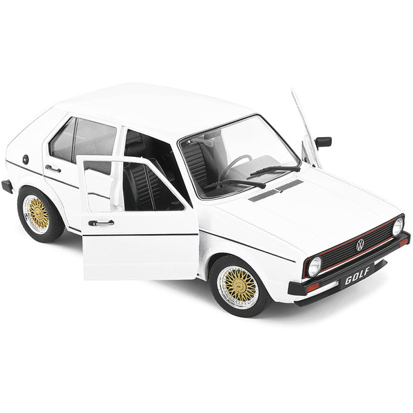 1983 Volkswagen Golf L Custom White with Gold Wheels 1/18 Diecast Model Car by Solido