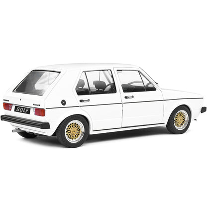 1983 Volkswagen Golf L Custom White with Gold Wheels 1/18 Diecast Model Car by Solido