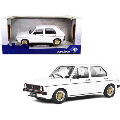 1983 Volkswagen Golf L Custom White with Gold Wheels 1/18 Diecast Model Car by Solido