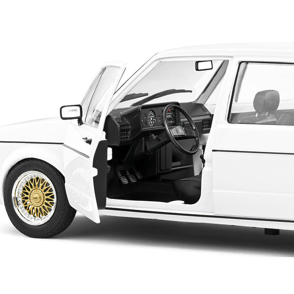 1983 Volkswagen Golf L Custom White with Gold Wheels 1/18 Diecast Model Car by Solido