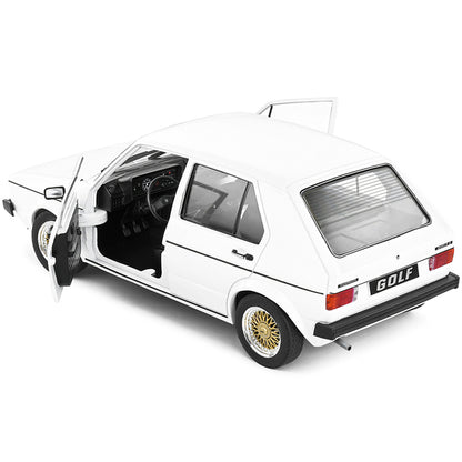 1983 Volkswagen Golf L Custom White with Gold Wheels 1/18 Diecast Model Car by Solido