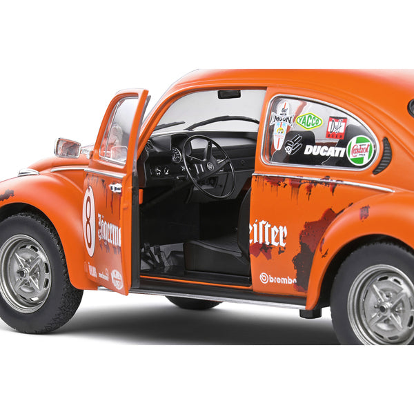 1974 Volkswagen Beetle 1303 #8 Matt Orange "Jagermeister" Tribute "Competition" Series 1/18 Diecast Model Car by Solido