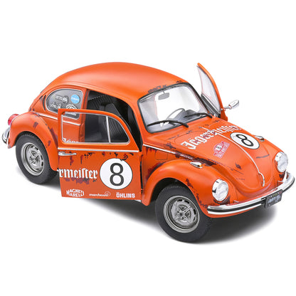 1974 Volkswagen Beetle 1303 #8 Matt Orange "Jagermeister" Tribute "Competition" Series 1/18 Diecast Model Car by Solido