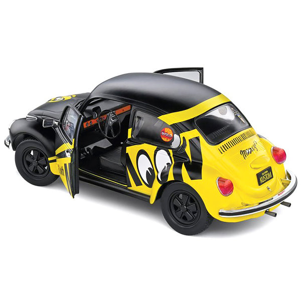 1974 Volkswagen Beetle 1303 Matt Black and Yellow "Go with Mooneyes" 1/18 Diecast Model Car by Solido