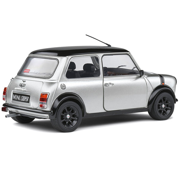 1998 Mini Cooper Sport Silver Metallic with Black Hood and Top 1/18 Diecast Model Car by Solido