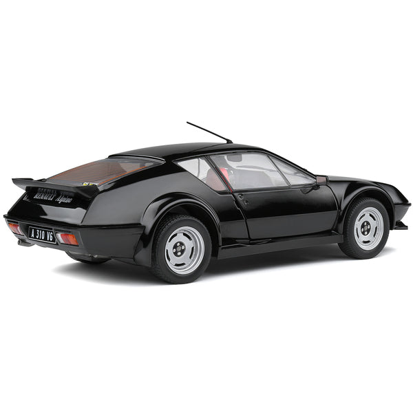 1983 Alpine A310 Pack GT Noir Irise Black with Red Interior 1/18 Diecast Model Car by Solido