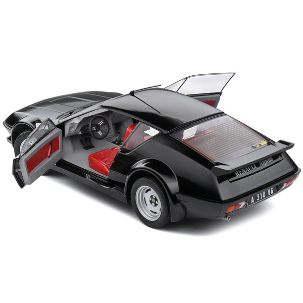 1983 Alpine A310 Pack GT Noir Irise Black with Red Interior 1/18 Diecast Model Car by Solido