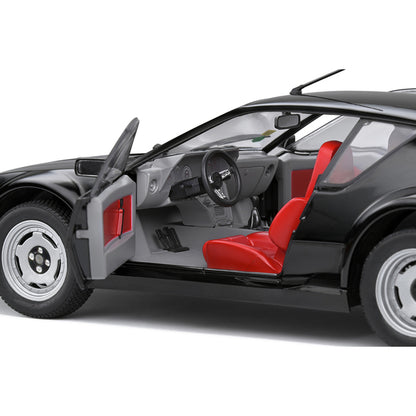 1983 Alpine A310 Pack GT Noir Irise Black with Red Interior 1/18 Diecast Model Car by Solido