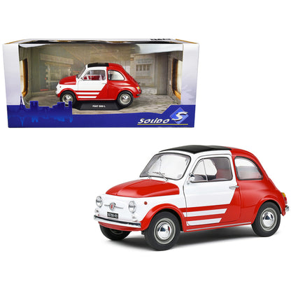 1965 Fiat 500 L Red and White with Red Interior "Robe Di Kappa" 1/18 Diecast Model Car by Solido