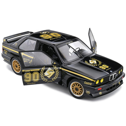 1990 BMW E30 M3 Black "Solido 90th Anniversary" Livery Limited Edition "Competition" Series 1/18 Diecast Model Car by Solido