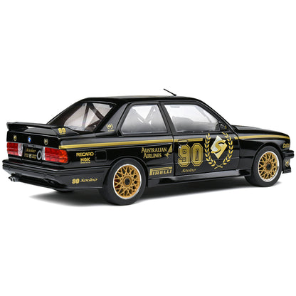 1990 BMW E30 M3 Black "Solido 90th Anniversary" Livery Limited Edition "Competition" Series 1/18 Diecast Model Car by Solido