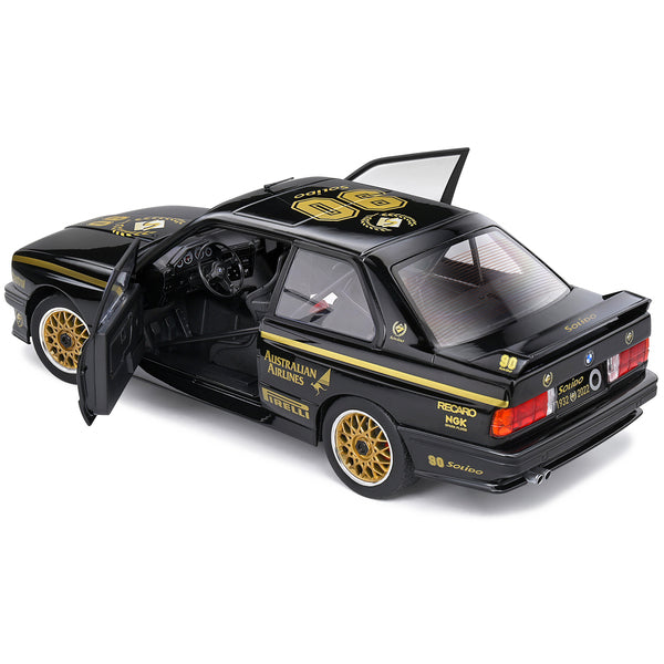 1990 BMW E30 M3 Black "Solido 90th Anniversary" Livery Limited Edition "Competition" Series 1/18 Diecast Model Car by Solido