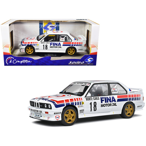 BMW E30 M3 Gr.A #18 Marc Duez - Alain Lopes "Rally Monte-Carlo" (1989) "Competition" Series 1/18 Diecast Model Car by Solido