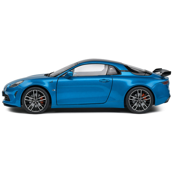 2023 Alpine A110S Pack Aero Bleu Alpine Blue Metallic with Black Top 1/18 Diecast Model Car by Solido