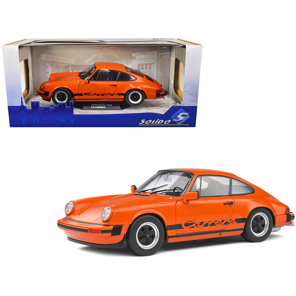 1977 Porsche 911 (930) 3.0 Carrera Orange with Black Stripes 1/18 Diecast Model Car by Solido