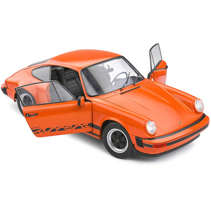 1977 Porsche 911 (930) 3.0 Carrera Orange with Black Stripes 1/18 Diecast Model Car by Solido