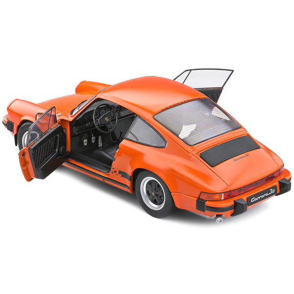 1977 Porsche 911 (930) 3.0 Carrera Orange with Black Stripes 1/18 Diecast Model Car by Solido