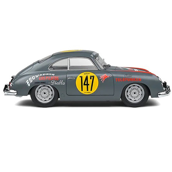 Porsche 356 Pre-A #147 Gray with Graphics "Carrera Panamericana" (1954) "Competition" Series 1/18 Diecast Model Car by Solido