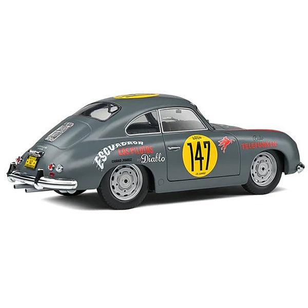 Porsche 356 Pre-A #147 Gray with Graphics "Carrera Panamericana" (1954) "Competition" Series 1/18 Diecast Model Car by Solido