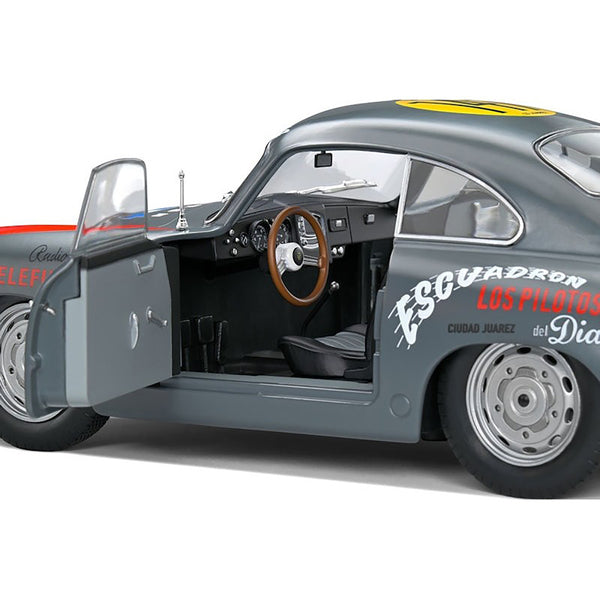 Porsche 356 Pre-A #147 Gray with Graphics "Carrera Panamericana" (1954) "Competition" Series 1/18 Diecast Model Car by Solido