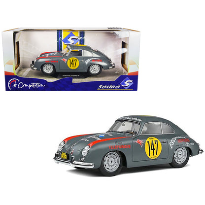 Porsche 356 Pre-A #147 Gray with Graphics "Carrera Panamericana" (1954) "Competition" Series 1/18 Diecast Model Car by Solido