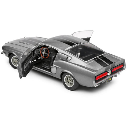 1967 Shelby GT500 Gray Metallic with Black Stripes 1/18 Diecast Model Car by Solido