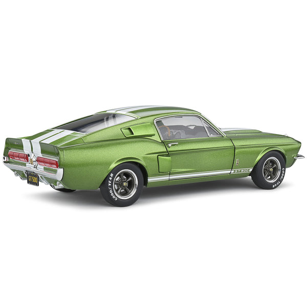 1967 Shelby GT500 Lime Green Metallic with White Stripes 1/18 Diecast Model Car by Solido