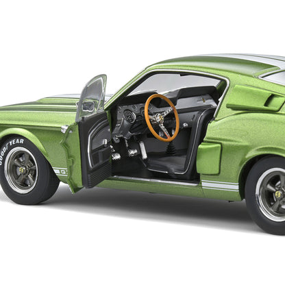 1967 Shelby GT500 Lime Green Metallic with White Stripes 1/18 Diecast Model Car by Solido