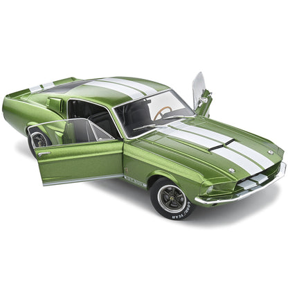 1967 Shelby GT500 Lime Green Metallic with White Stripes 1/18 Diecast Model Car by Solido