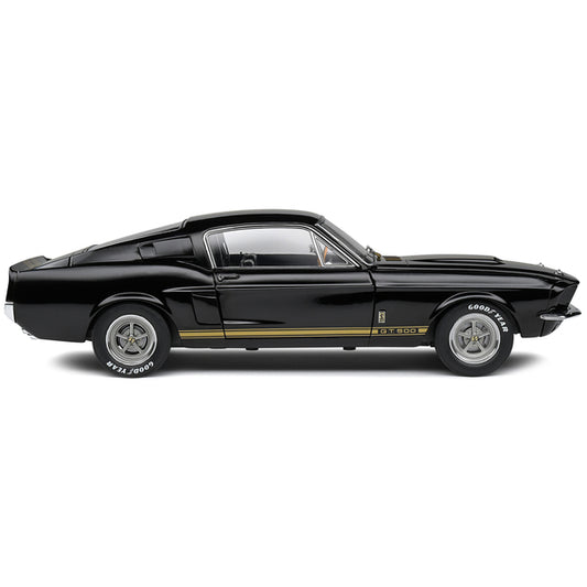 1967 Shelby GT500 Black with Gold Stripes 1/18 Diecast Model Car by Solido