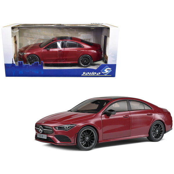 2019 Mercedes-Benz CLA C118 Coupe Rouge Patagonie Red Metallic with Sunroof 1/18 Diecast Model Car by Solido