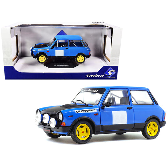 1980 Autobianchi A112 Abarth Blue "Chardonnet" Rally Car 1/18 Diecast Model Car by Solido