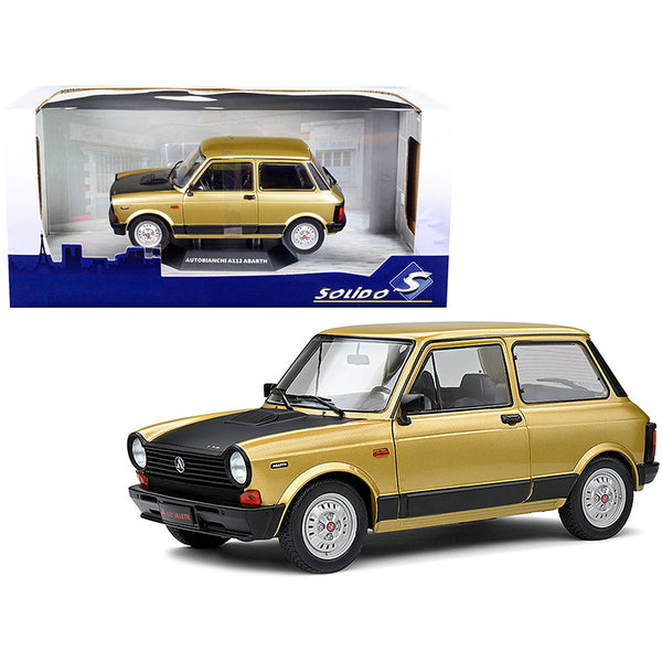 1980 Autobianchi A112 Abarth Bronze Metallic with Matt Black Hood 1/18 Diecast Model Car by Solido