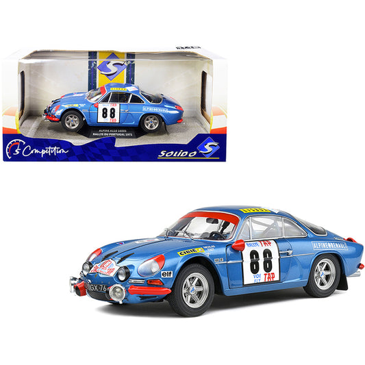 Alpine A110 1600S #88 Jean-Pierre Nicolas - Jean Todt Winner Portugal Rally (1971) "Competition" Series 1/18 Diecast Model Car by Solido