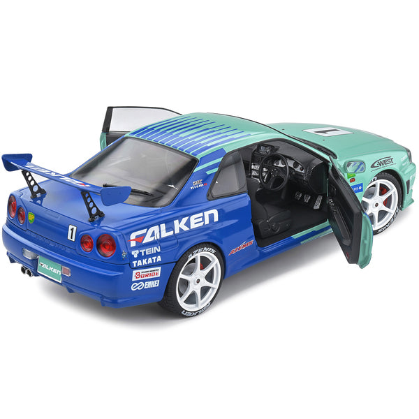 Nissan Skyline GT-R (R34) RHD (Right Hand Drive) #1 Hironori Takeuchi - Yuji Tachikawa "Falken" JGTC (Japan Grand Touring Championship) (2001) "Competition" Series 1/18 Diecast Model Car by Solido