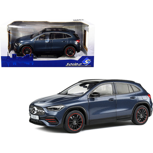 Mercedes Benz GLA (H247) with Sunroof Denim Blue Metallic 1/18 Diecast Model Car by Solido