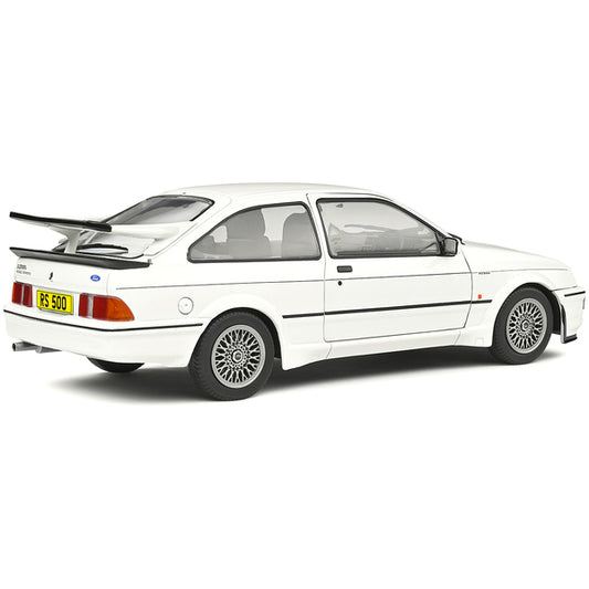 1987 Ford Sierra RS500 RHD (Right Hand Drive) White with Black Stripes 1/18 Diecast Model Car by Solido