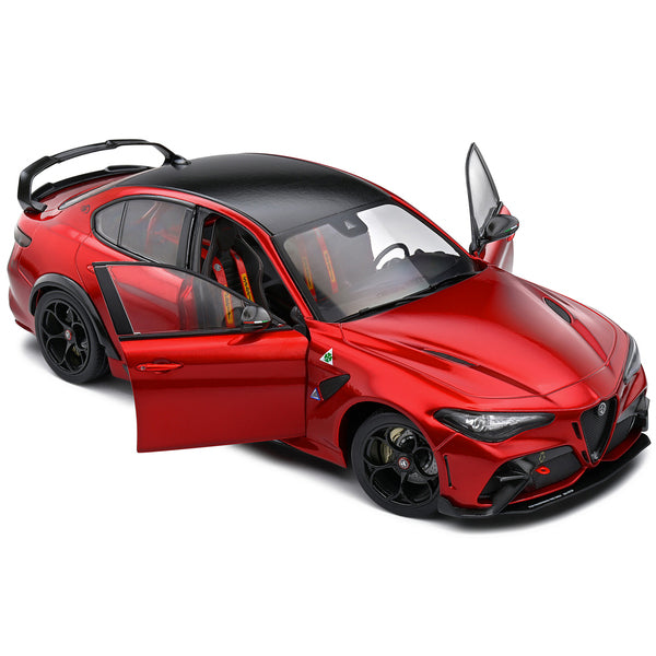 2021 Alfa Romeo Giulia GTA M Rosso Tristrato Red Metallic with Carbon Top 1/18 Diecast Model Car by Solido