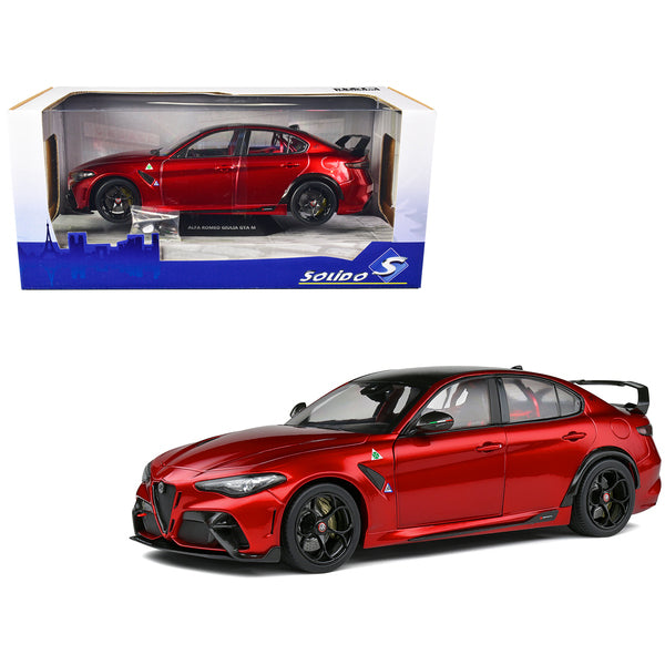 2021 Alfa Romeo Giulia GTA M Rosso Tristrato Red Metallic with Carbon Top 1/18 Diecast Model Car by Solido