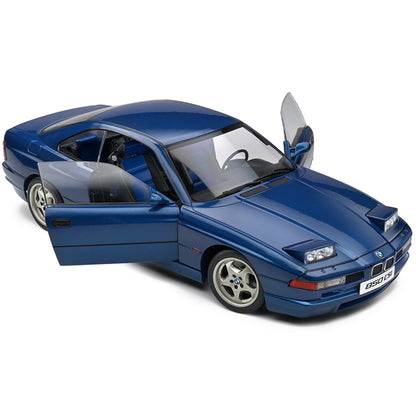 1990 BMW 850 CSI (E31) Tobaggo Blue Metallic 1/18 Diecast Model Car by Solido