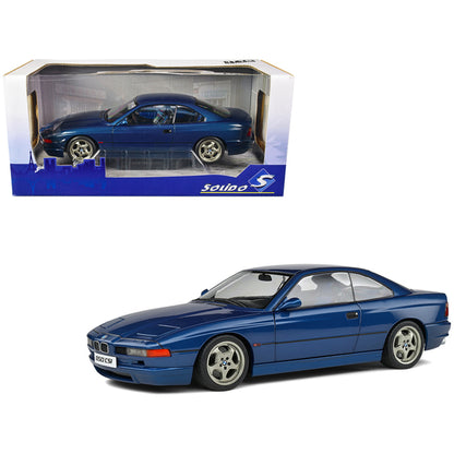 1990 BMW 850 CSI (E31) Tobaggo Blue Metallic 1/18 Diecast Model Car by Solido