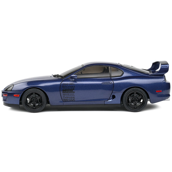 1993 Toyota Supra Mk4 (A80) Streetfighter RHD (Right Hand Drive) Dark Blue Metallic 1/18 Diecast Model Car by Solido