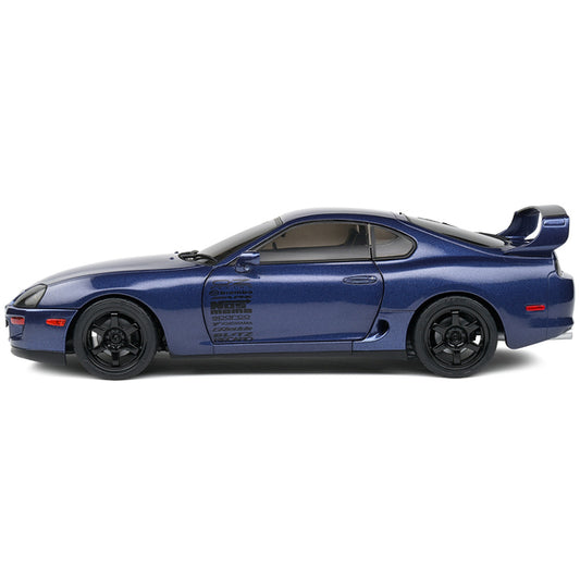 1993 Toyota Supra Mk4 (A80) Streetfighter RHD (Right Hand Drive) Dark Blue Metallic 1/18 Diecast Model Car by Solido