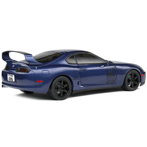 1993 Toyota Supra Mk4 (A80) Streetfighter RHD (Right Hand Drive) Dark Blue Metallic 1/18 Diecast Model Car by Solido