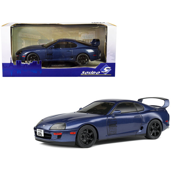 1993 Toyota Supra Mk4 (A80) Streetfighter RHD (Right Hand Drive) Dark Blue Metallic 1/18 Diecast Model Car by Solido